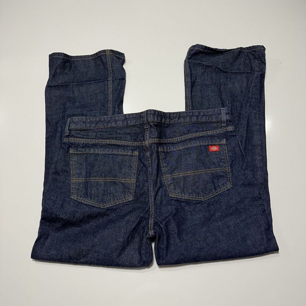 Dickies Jeans Women's 18 R Relaxed Fit Straight Leg Dark Navy Blue Denim Cotton